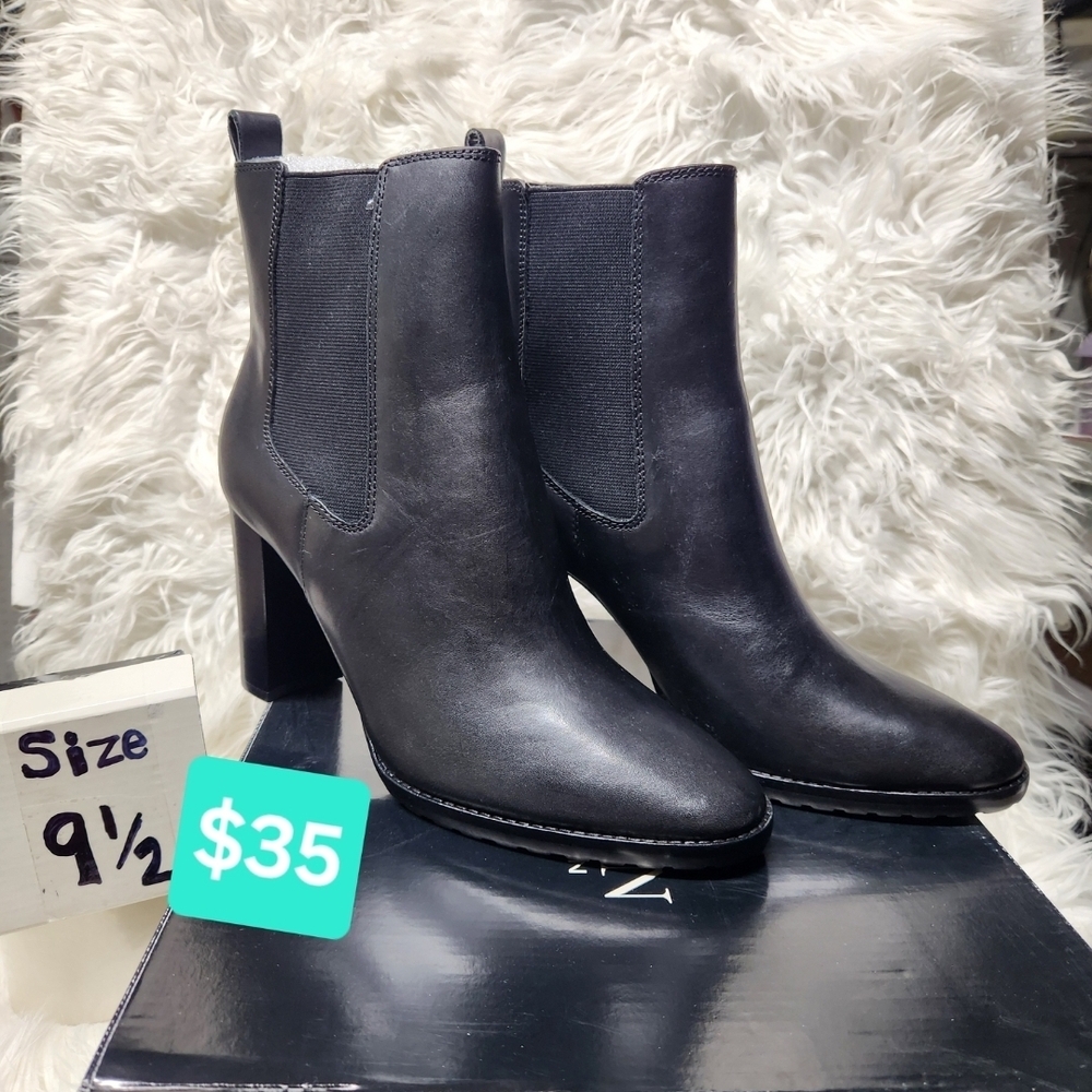 Ralph Lauren Black Mylah Leather Boots